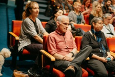 11. Tim Squyres, Dody Dorn and Patricia Rommel listen to the introduction of Filmplus Curator Werner Busch